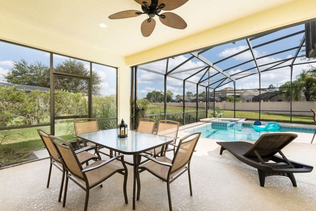 South facing pool and deck