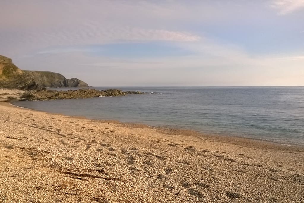 The beach 200 yards from the cottage.