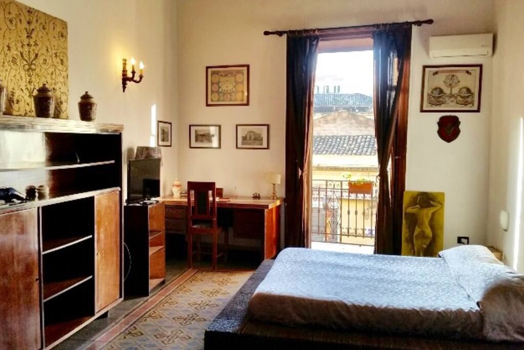 Bedroom with balcony