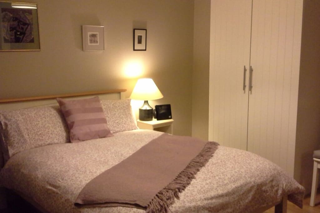 Large double bedroom - room in wardrobe to hang clothes.