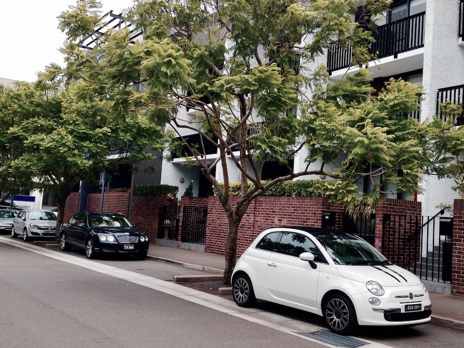 Street front of apartment block facing Tote Park.