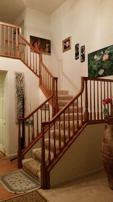 Inviting stair leading to second floor, to bedroom