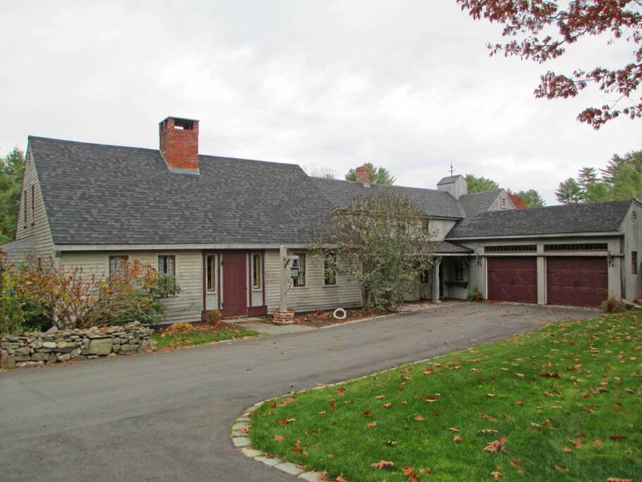 Front of the house and parking area