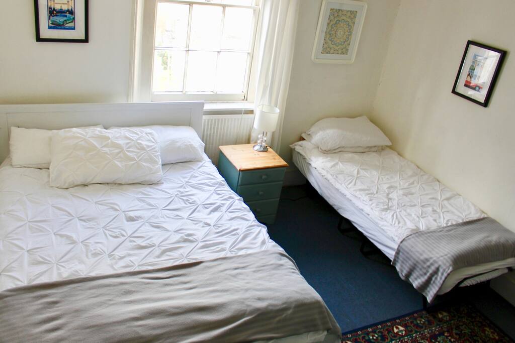 Double and single bed