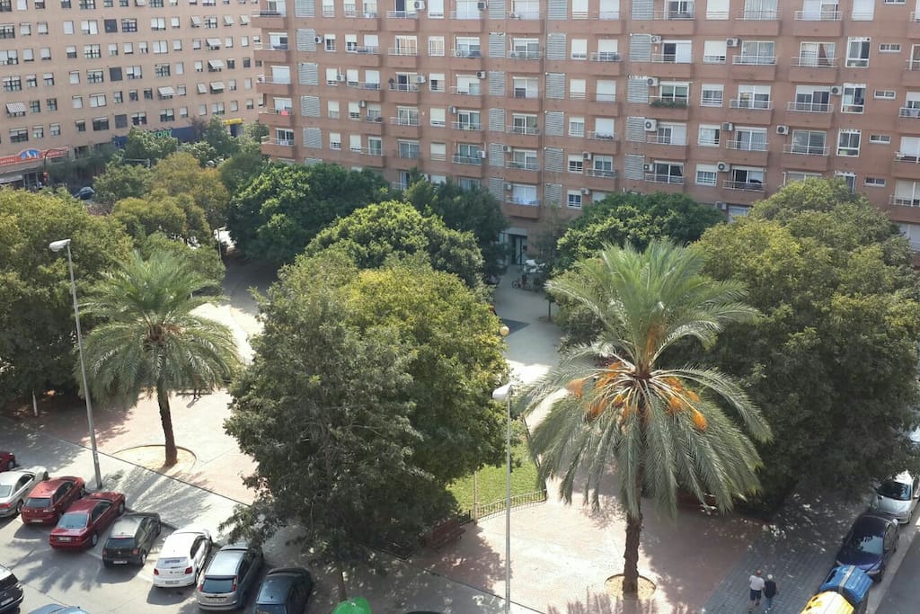 Vistas al Jardín y al Puerto de Valencia.