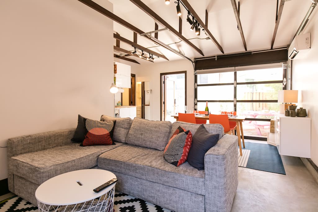 Cozy up on the couch to watch a movie!