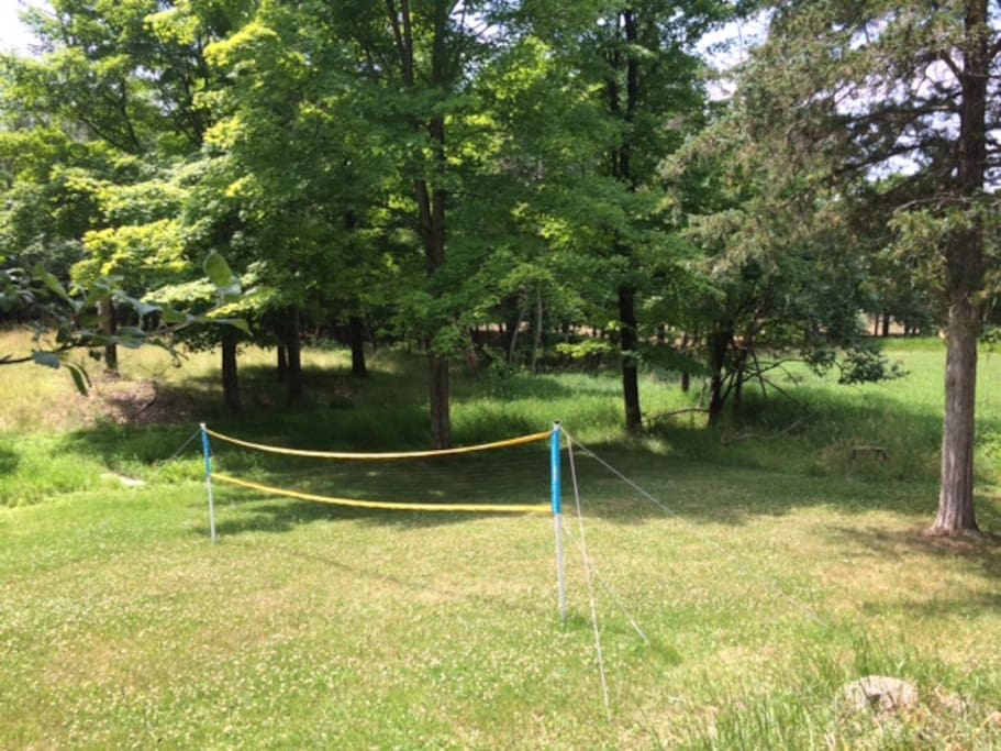 Room for play, badminton, volley ball and more.