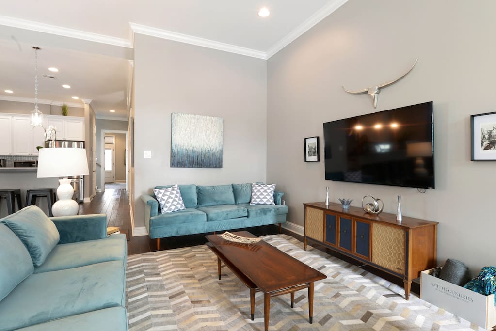 Our open-concept living area is the perfect place to come together as a group.