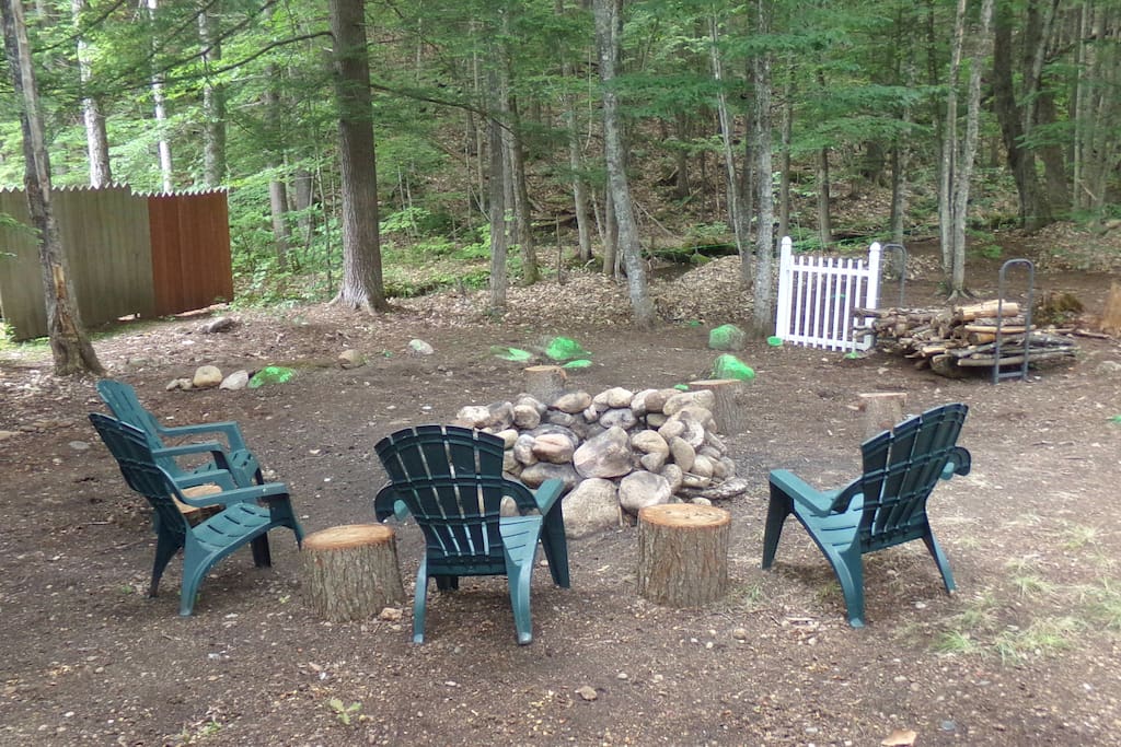 Fire pit area in back yard