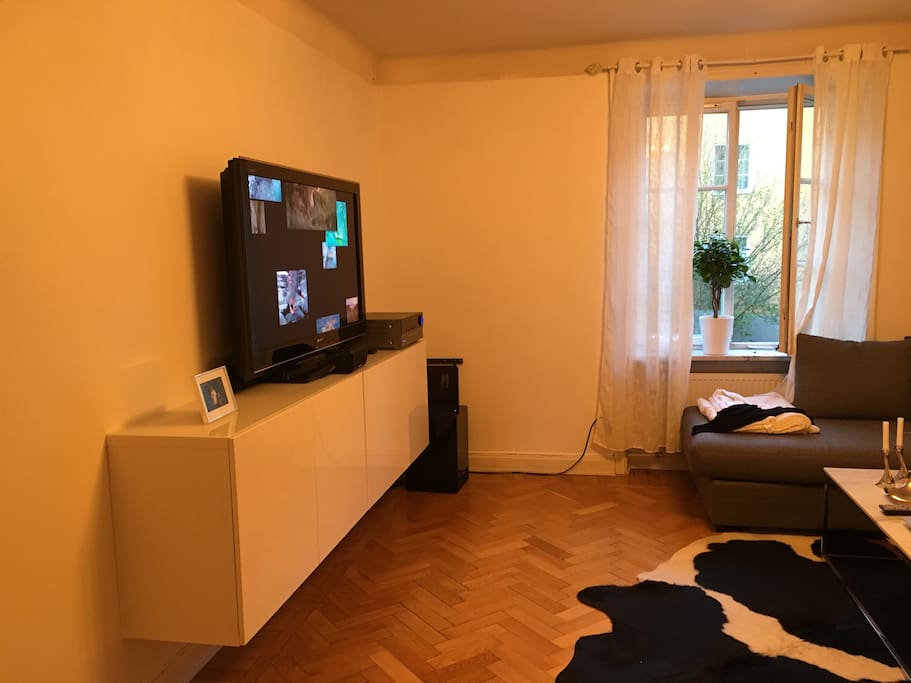 60" TV in the living room