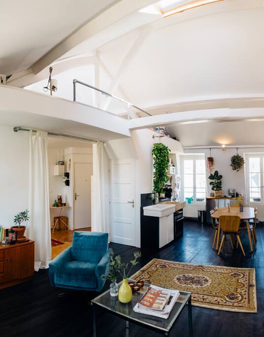 Living room and kitchen