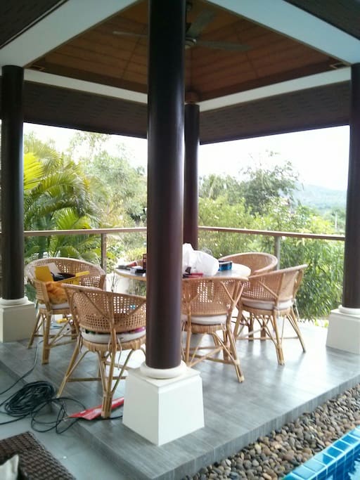 Sala by our pool for outside dining