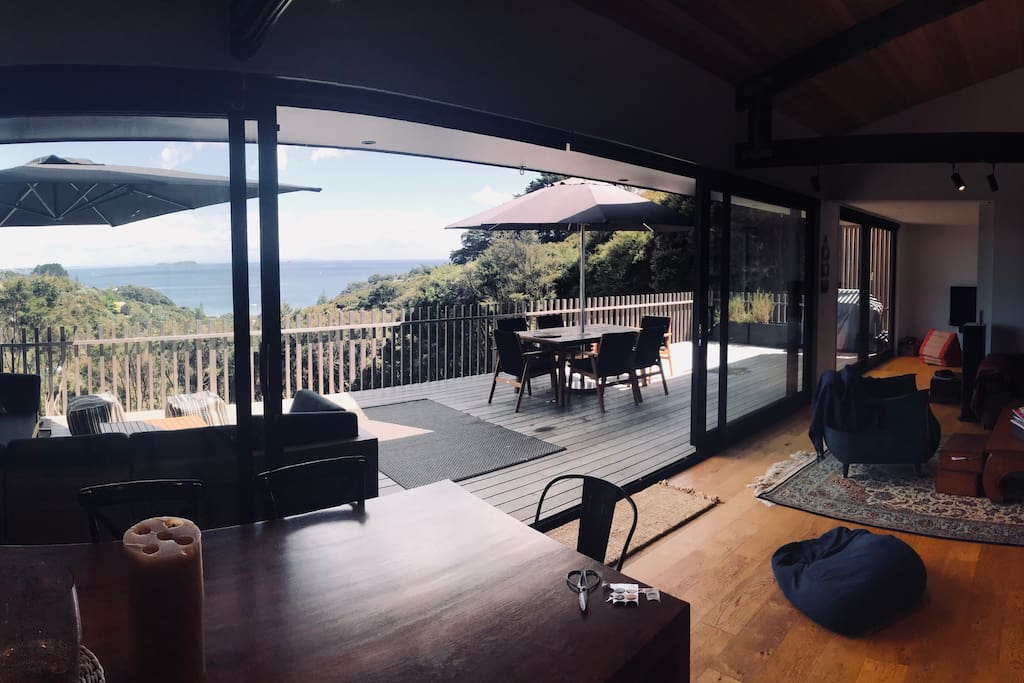 View from inside dining table