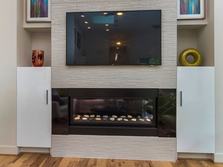 living room fireplace to set the mood