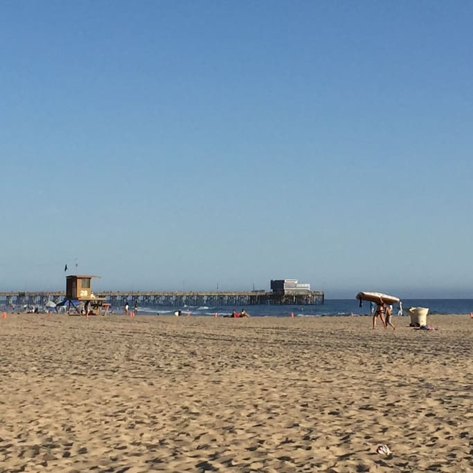Straight out from the Beach House is a view of the Newport Pier.