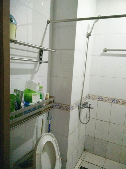 Bathroom(including the shower, toilet, and washing station,free
to use toilet paper, teethpaste, shampoo, and shower gel)