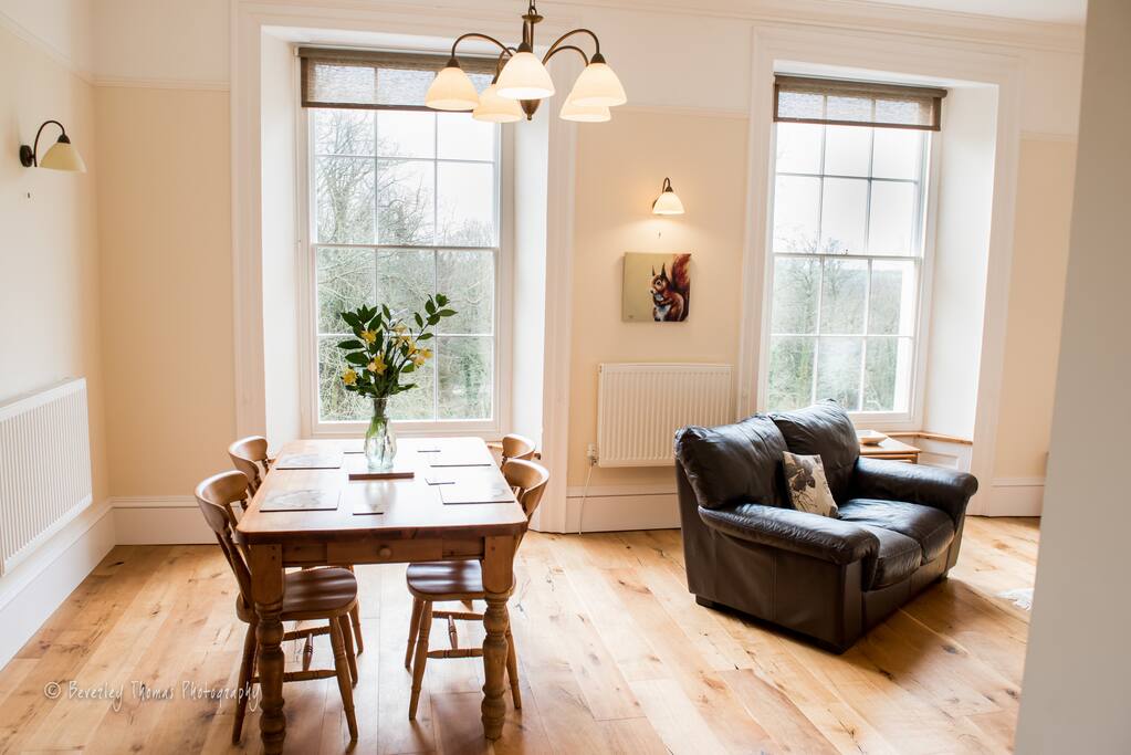 Living Room faces south overlooking Grounds