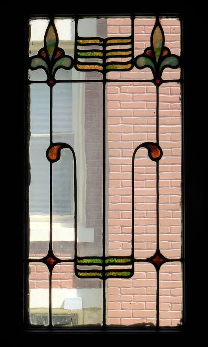 One of several stained glass windows