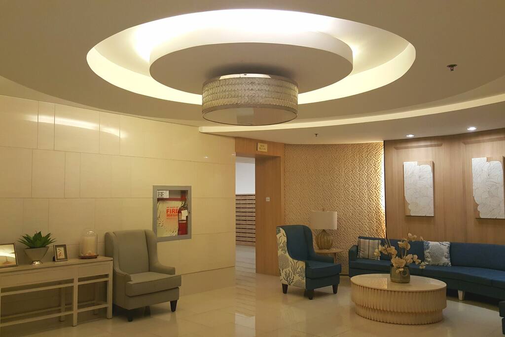 One of three waiting lounges at Shell Tower C lobby area.