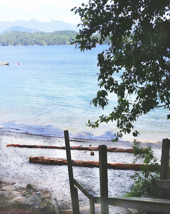 The beach in the morning.