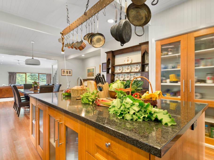 The kitchen is large and well equipped.