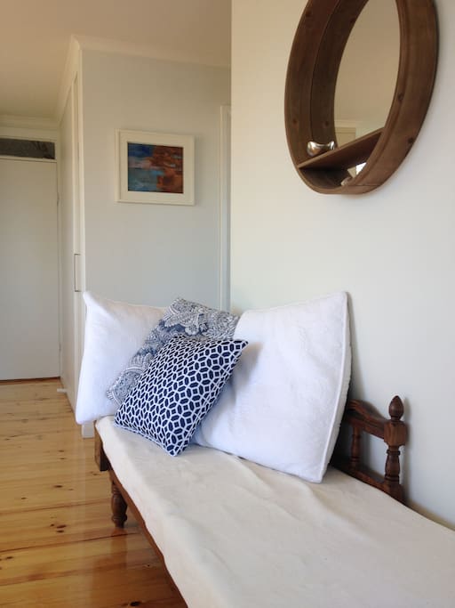 Plonk yourself or your bags onto the chaise as you come in the front door