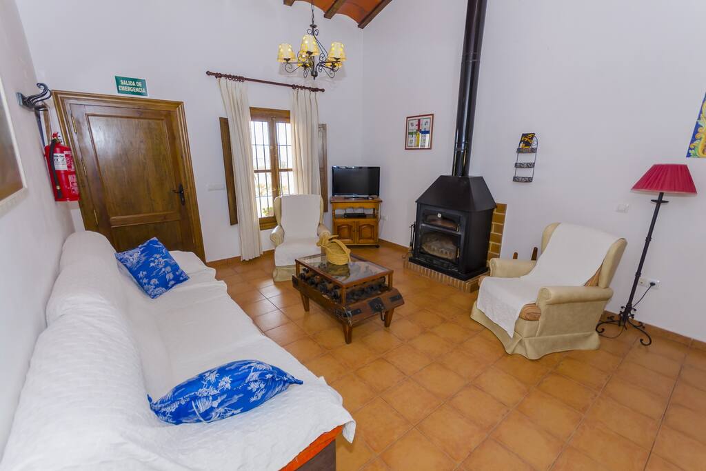 Salón con chimenea