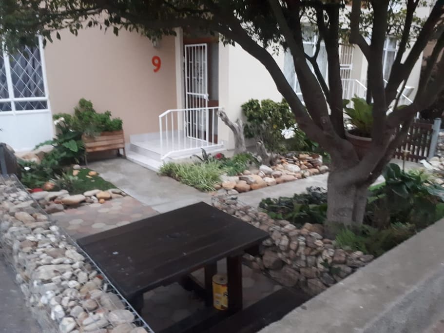 Fish pond at front entrance
