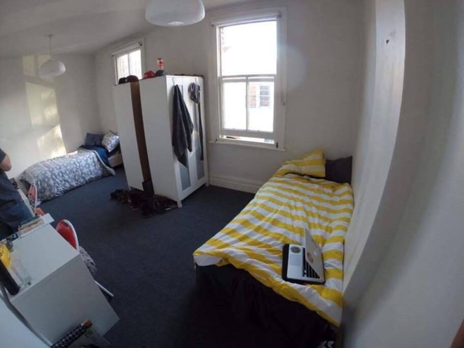 Room - you would have the yellow bed and the cupboard are put in a way that gives more privacy