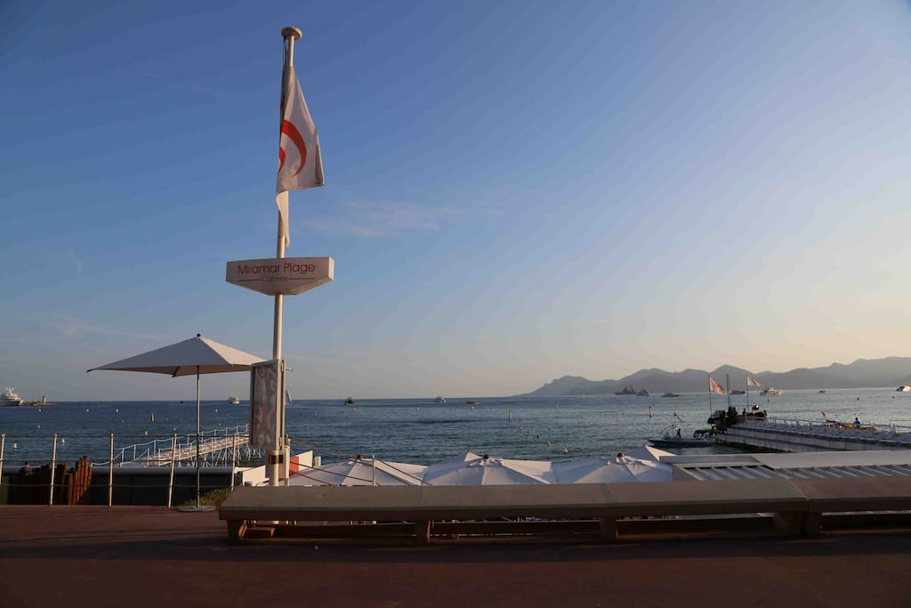 This is the fantastic sea view when you step out of Palais Miramar. Its directly across the entrance of your new home