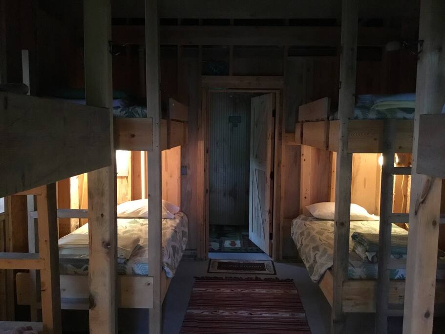 We offer up 8 twin size beds in the bunk house.
