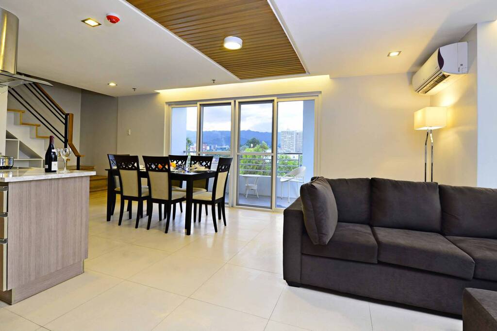 The Living room with balcony.