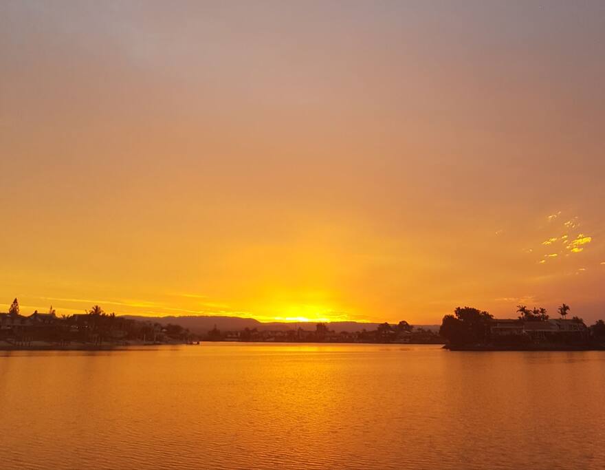 backyard sunset. lake intrepid