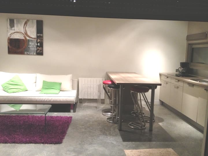 Dhomë ndenjjeje me krevat divan