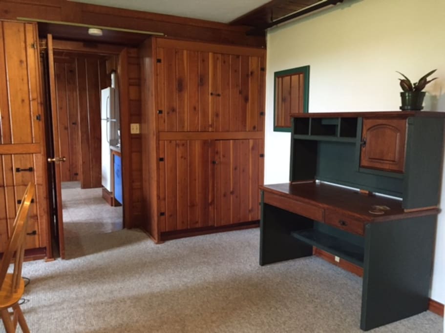 Living room into kitchen