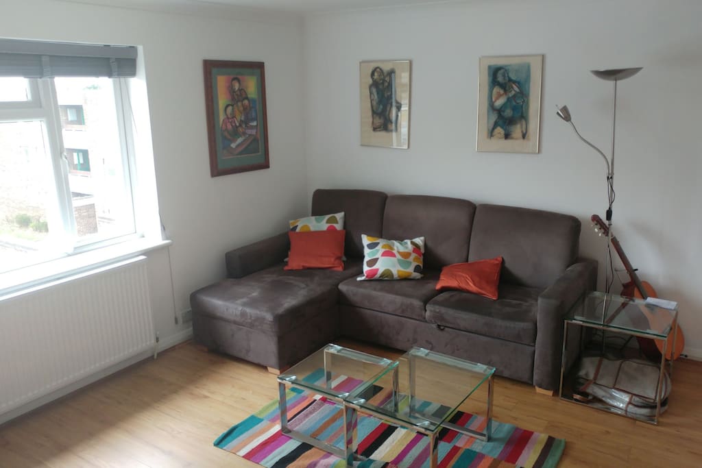 Cosy living space with the world's best sleeper couch!