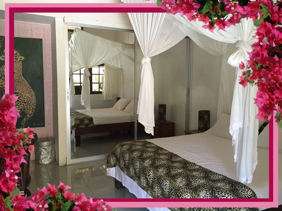 Jaguar Bedroom with mirrored closets and ensuite bathroom A/C