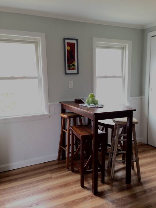 Enjoy a cup of tea or coffee in the bright, airy kitchen..