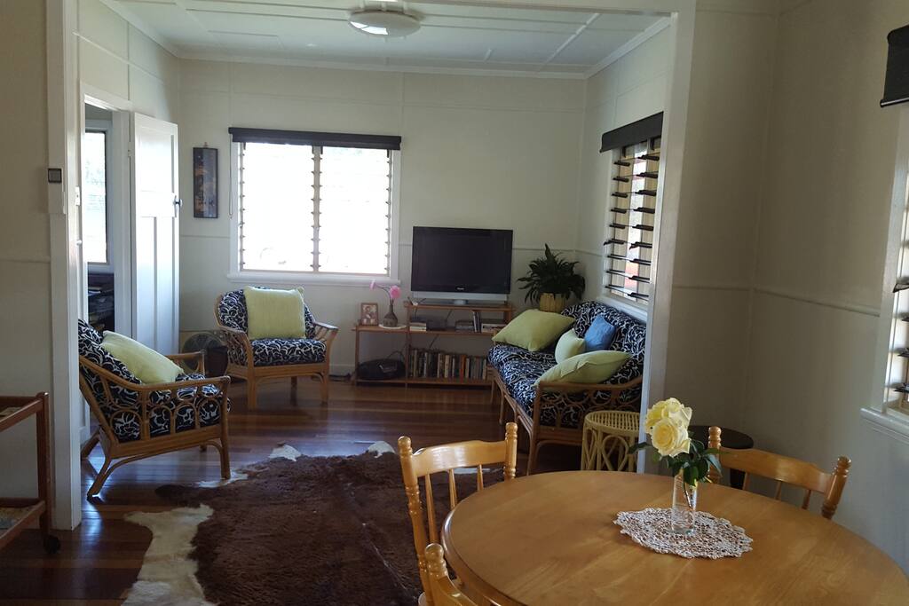 This is the room where you feel the aura of the cottage and from which you look across to the lovely open space of the golf course.