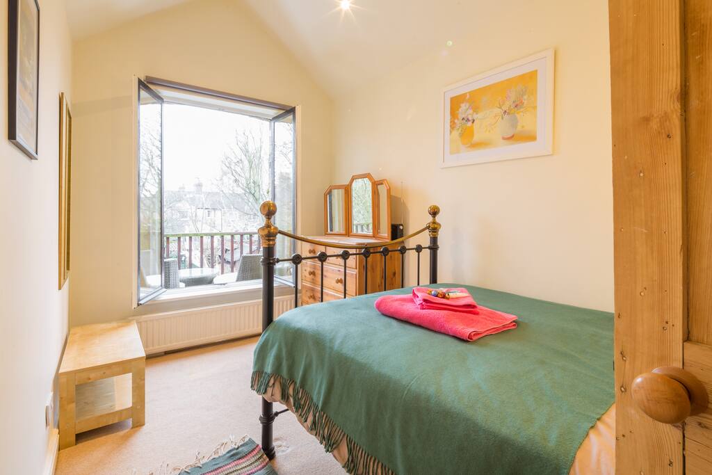 Large windows make the room light and fresh