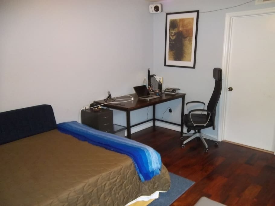 Bedroom 1 (downstairs) - spacious desk and nice chair to get work done in.