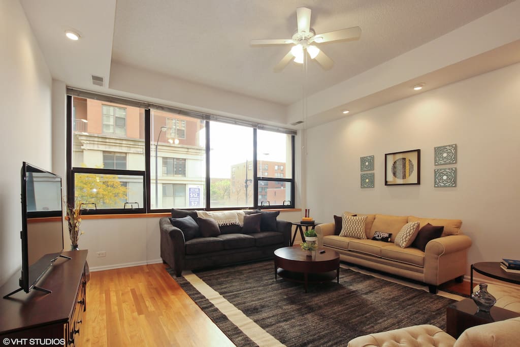 Watch Netflix from living room setup for entertainment or family gathering.
