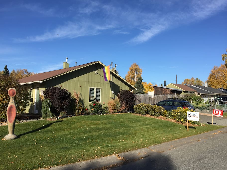 side view with driveway and backyard in view