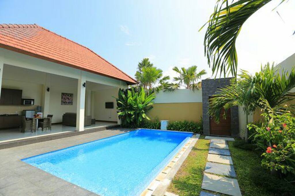 living area and private pool