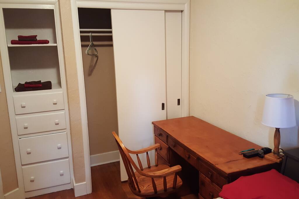desk, closet