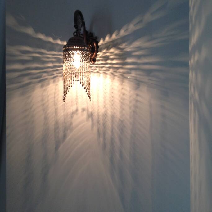 Lamp in the bedroom.
