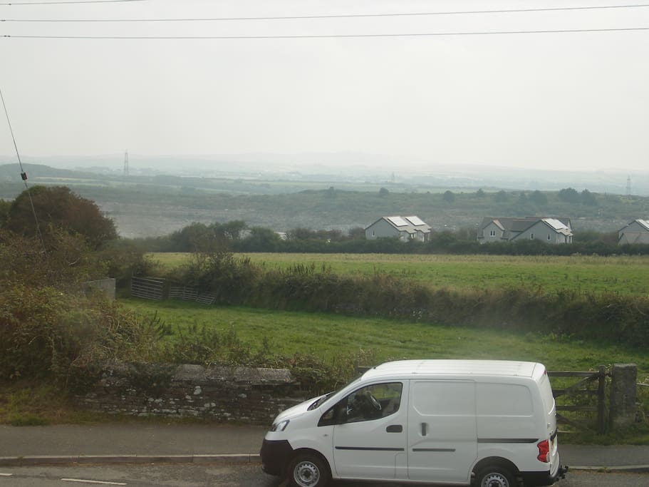 View across the road up to Roughtor on Bodmin Moor