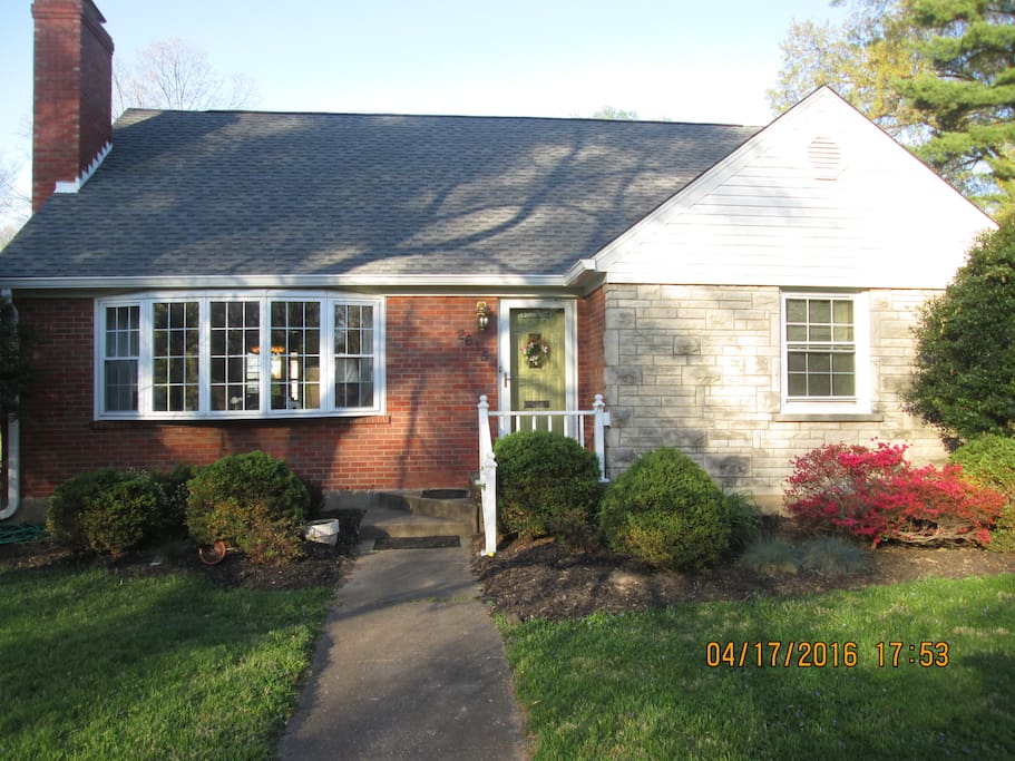 View of the front of the house. House sits on 1/3 acre.