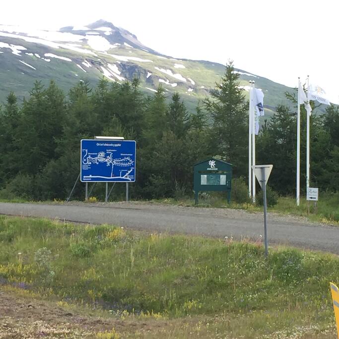 Photo of the area down on the main road, our house is number 13, on the right side.