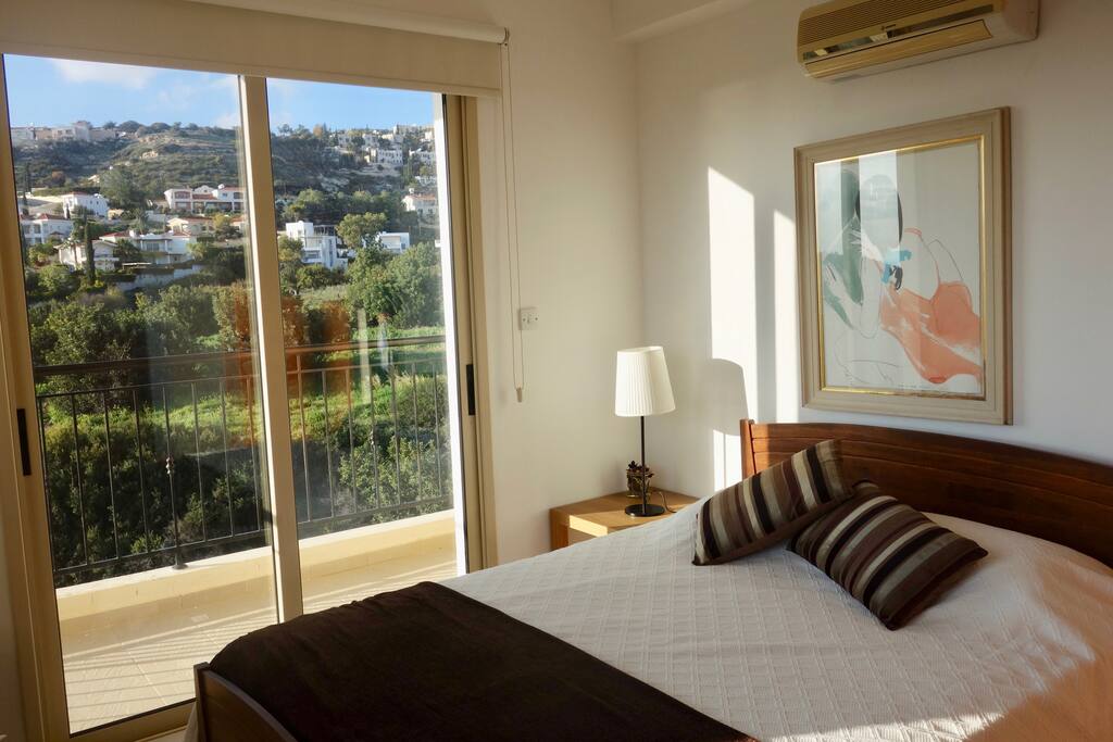 Views from the first bedroom with a king size bed